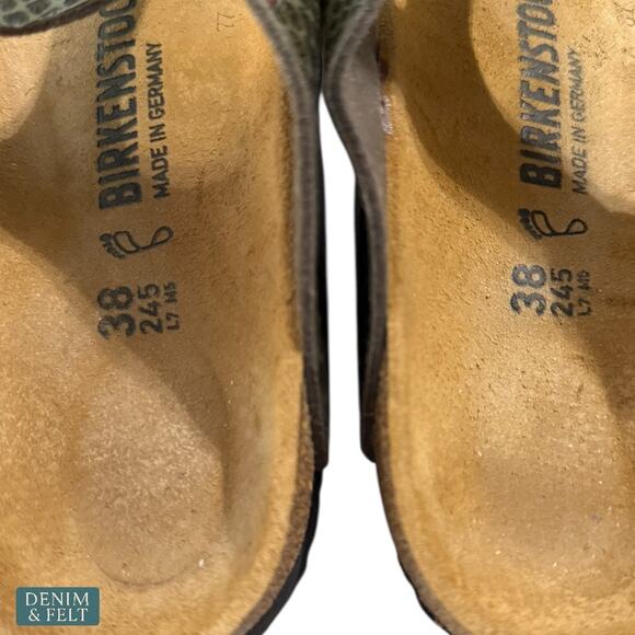 Birkenstock Gizeh Snake Print Sandals Women’s 7-7.5 EU 38 Comfort Cork Footbed - Picture 12 of 14